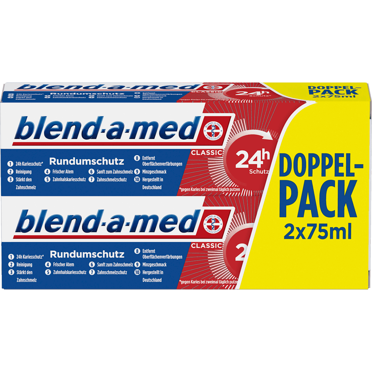 blend-a-med Toothpaste Classic pack 2 (2x75ml), 150 ml — authentic German product in Morocco