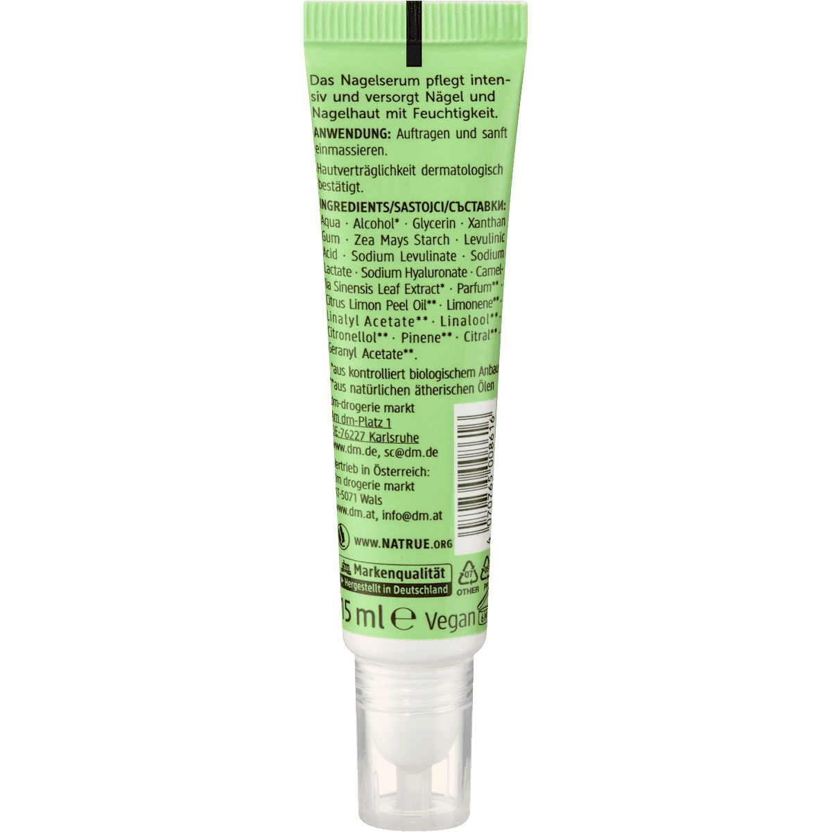 alverde NATURKOSMETIK Sérum ongles Roll-On Hydrating, 15 ml (alverde NATURKOSMETIK Nagelserum Roll-On Hydrating, 15 ml) — produit allemand authentique au Maroc