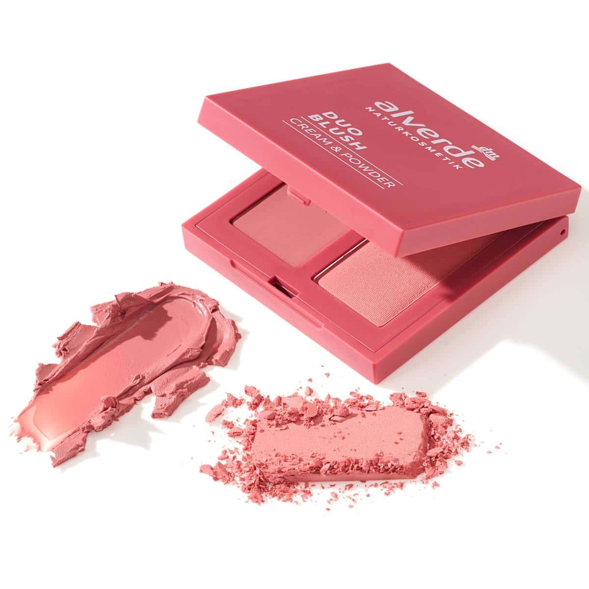 alverde NATURKOSMETIK Blush Palette Duo Cream & Powder 10 Powdered rose, 2 g — produit allemand authentique au Maroc