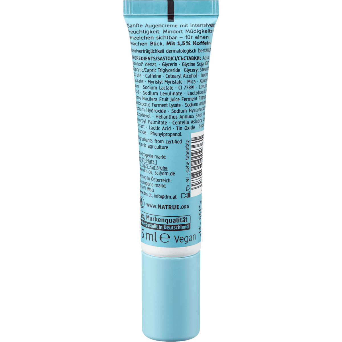 alverde NATURKOSMETIK crème contour des yeux Skin Barrier Illuminating, 15 ml (alverde NATURKOSMETIK Augencreme Skin Barrier Illuminating, 15 ml) — produit allemand authentique au Maroc