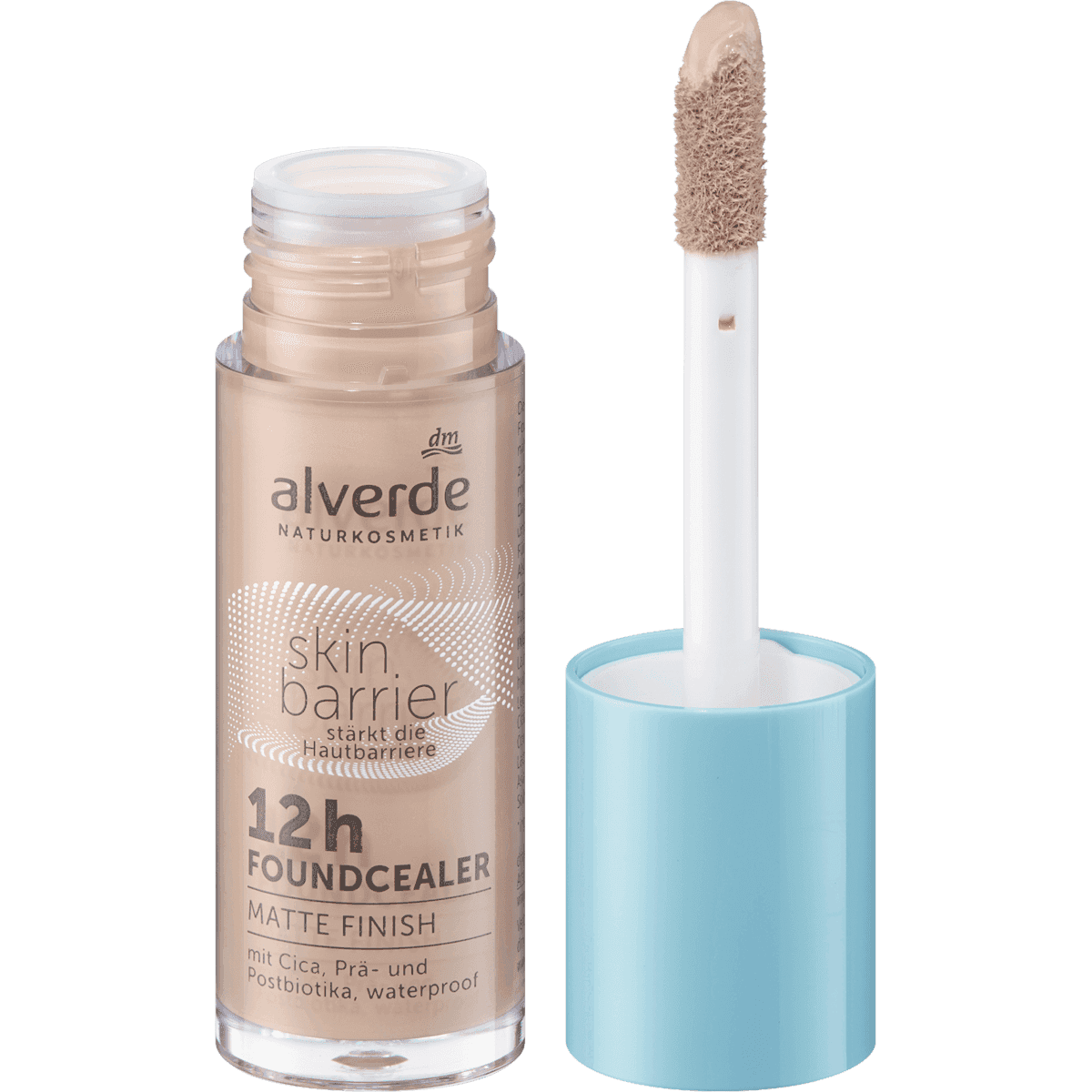 alverde NATURKOSMETIK Foundcealer Skin Barrier 12h Matte Finish 10 Cool, 15 ml — produit allemand authentique au Maroc