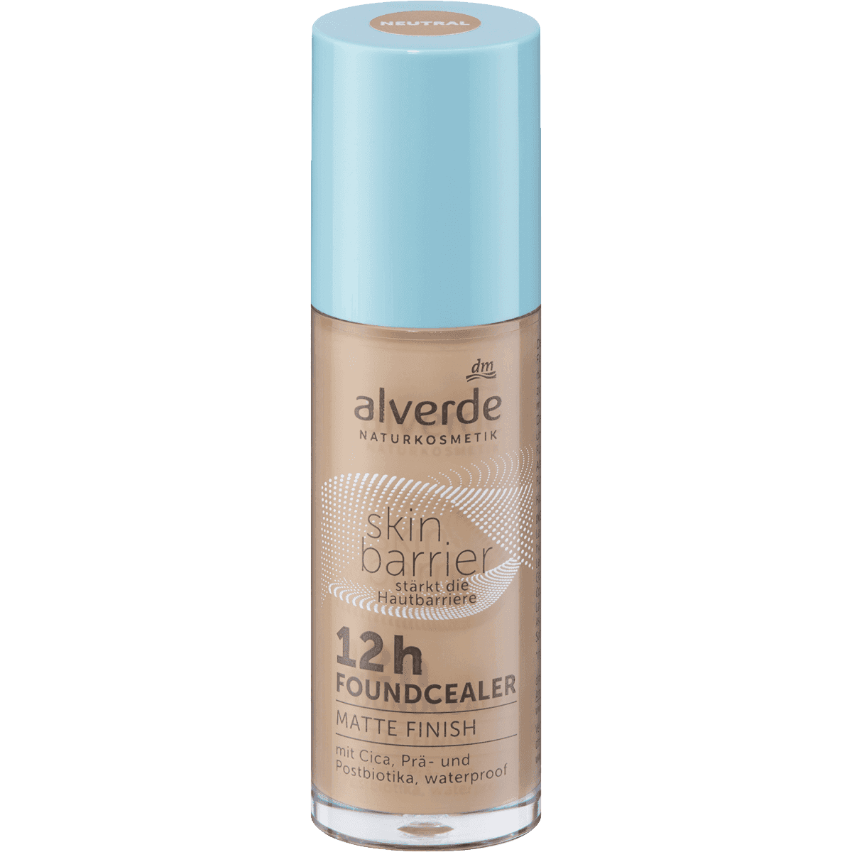 alverde NATURKOSMETIK Foundcealer Skin Barrier 12h Matte Finish 30 Neutral, 15 ml — produit allemand authentique au Maroc
