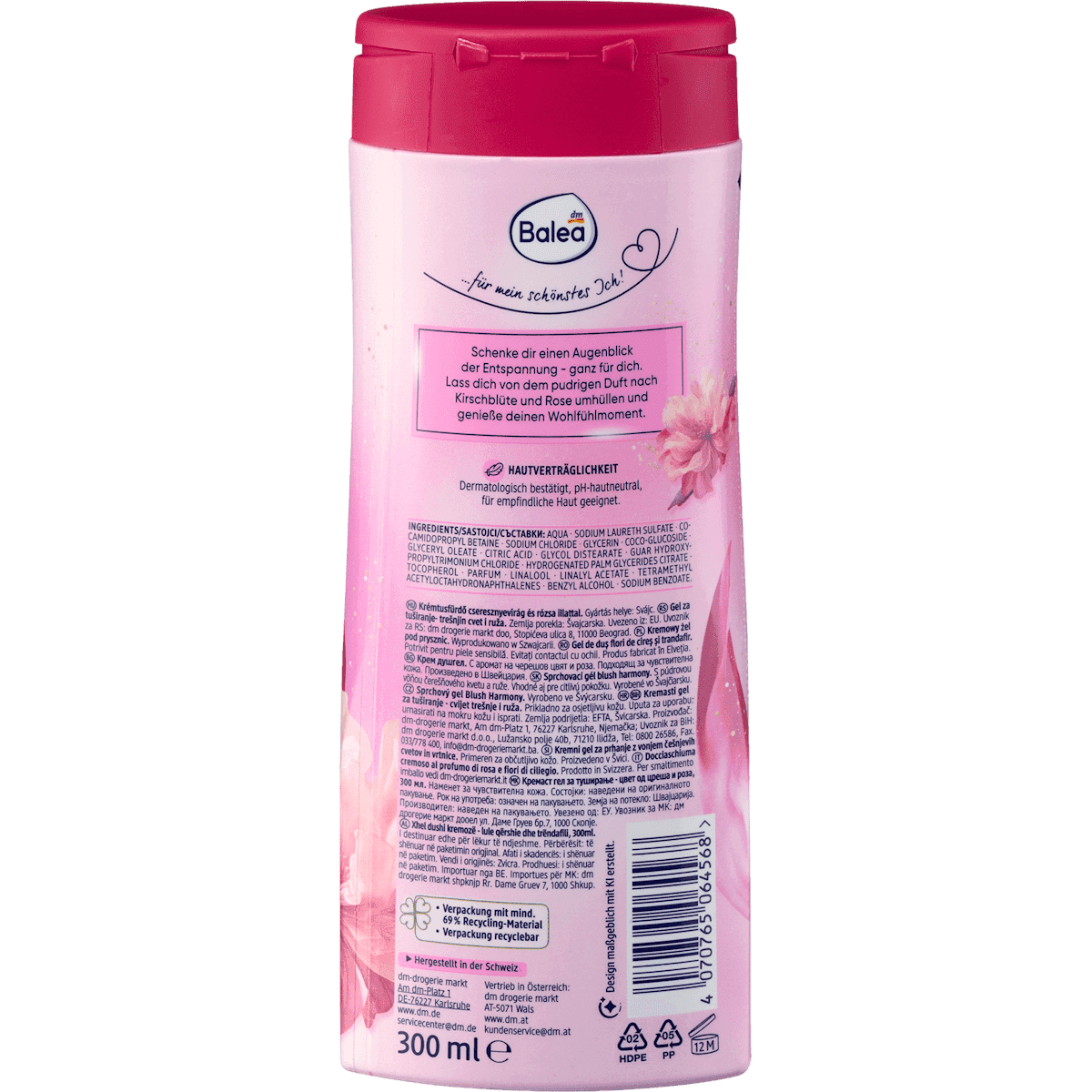 Balea shower cream blush harmony, 300 ml (Balea Cremedusche blush harmony, 300 ml) — authentic German product in Morocco