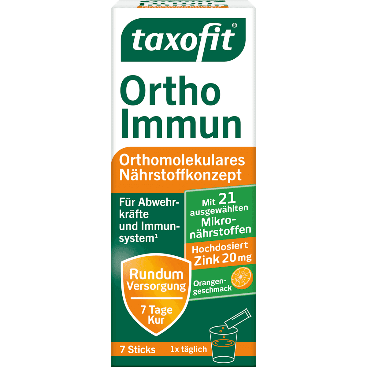 taxofit Ortho Immuno Trinkgranulat sticks 7 pièces, 35 g (taxofit Ortho Immun Trinkgranulat Sticks 7 St, 35 g) — منتج ألماني أصلي في المغرب