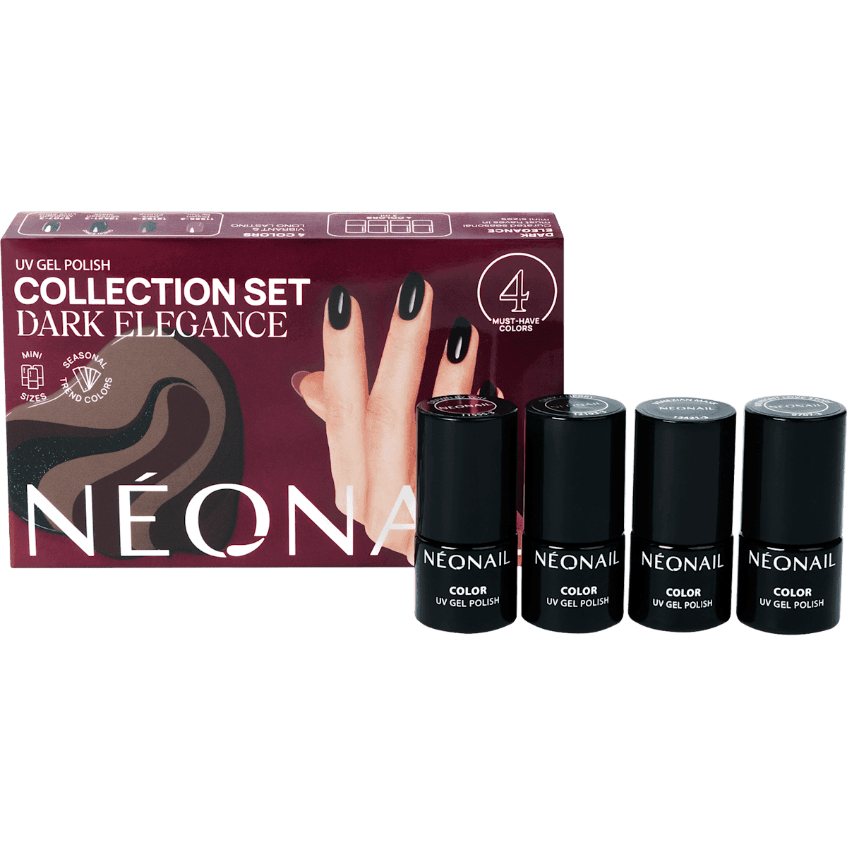 NÉONAIL Dark Elegance Collection Set, 4 pièces, 1 pièce — produit allemand authentique au Maroc