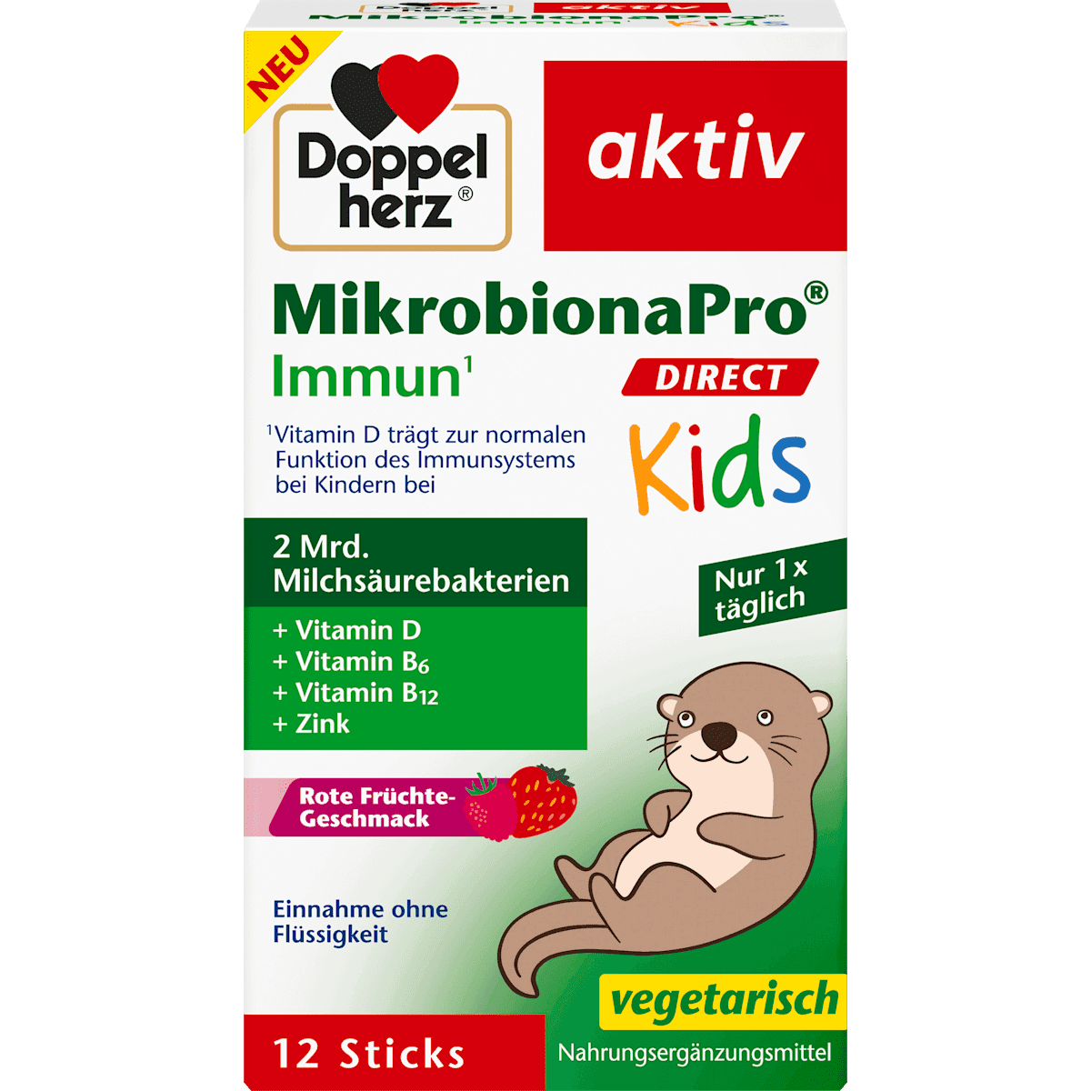 Doppelherz MikrobionaPro Immuno Direct Kids sticks 12 pièces, 18 g — produit allemand authentique au Maroc