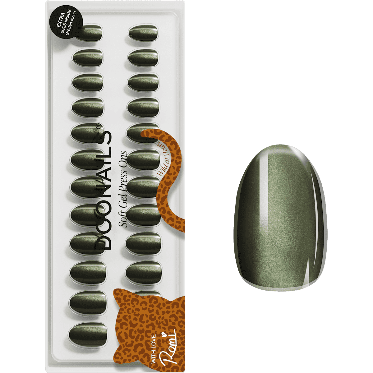 Doonails faux ongles, Soft Gel Press Ons Olive You Short Round, 30 pièces — produit allemand authentique au Maroc