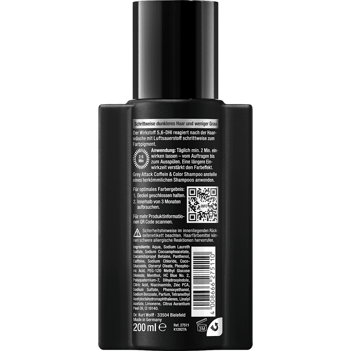 Alpecin Shampooing Grey Attack Coffein & Color, 200 ml (Alpecin Shampoo Grey Attack Coffein & Color, 200 ml) — produit allemand authentique au Maroc