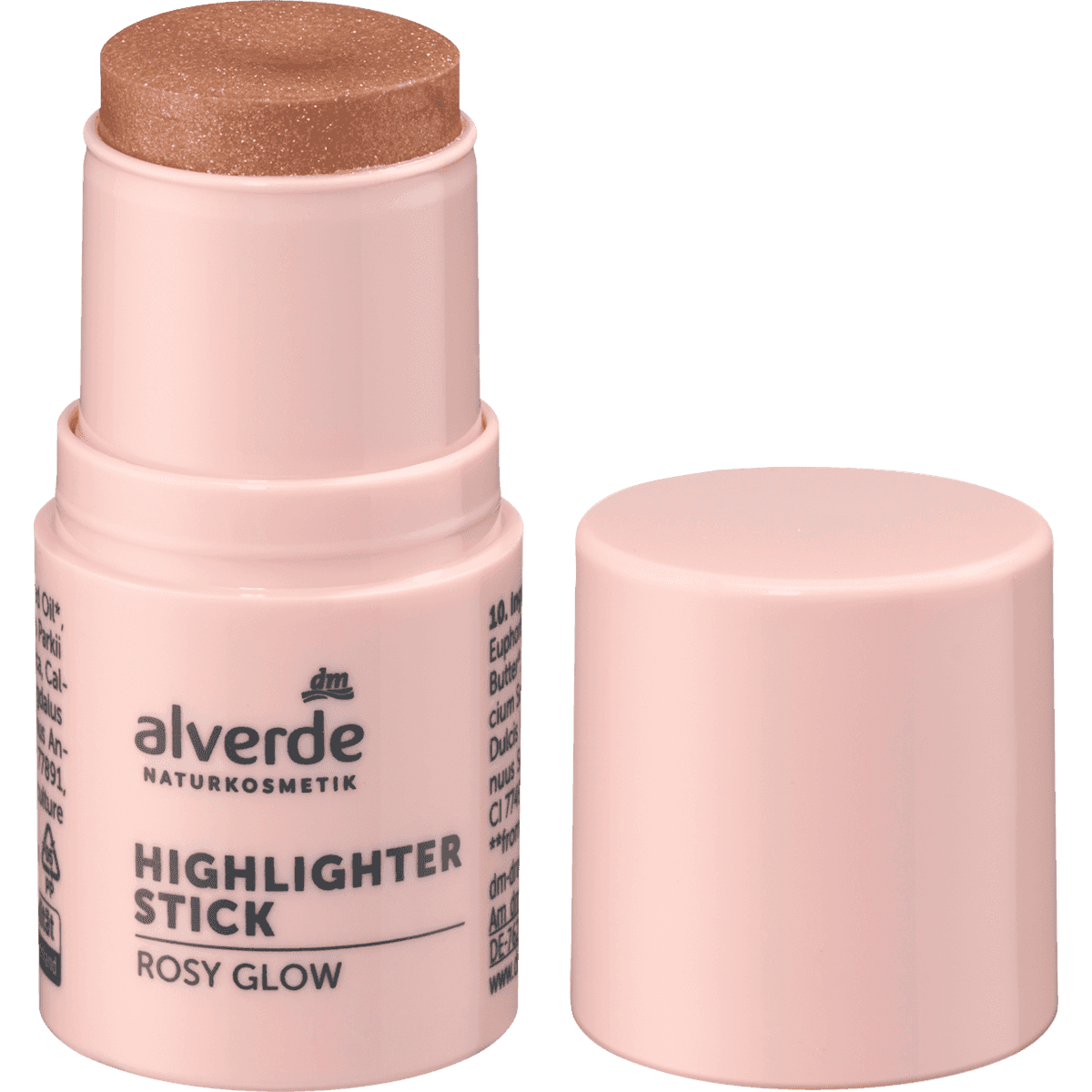 alverde NATURKOSMETIK Highlighter Stick 10 Rosy Glow, 4,8 g — produit allemand authentique au Maroc