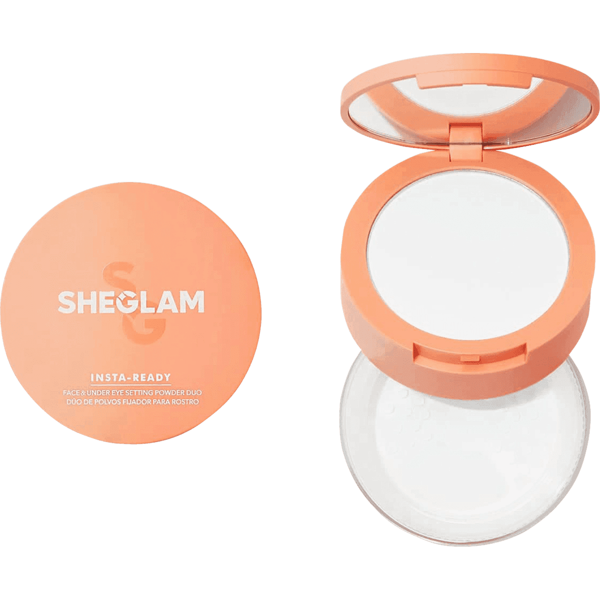SHEGLAM Powder Insta-Ready Face & Under Eye Setting Duo 00 Translucent, 14 g (SHEGLAM Puder Insta-Ready Face & Under Eye Setting Duo 00 Translucent, 14 g) — authentic German product in Morocco