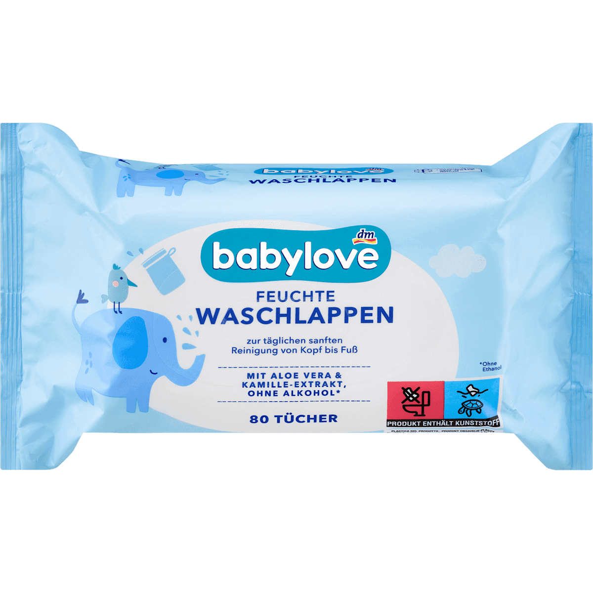 babylove wet wash mitts, 80 pcs — authentic German product in Morocco