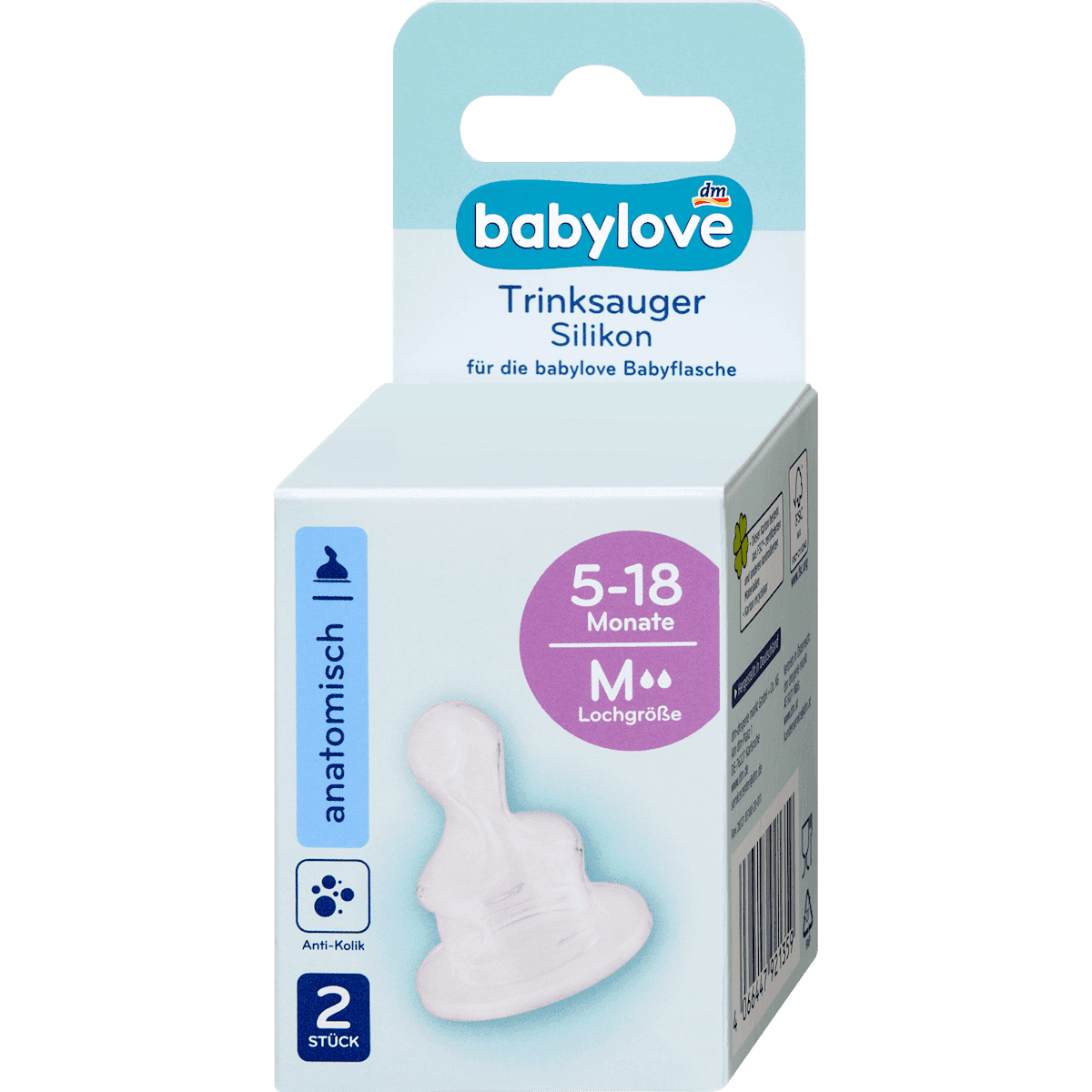 babylove Tétine anatomique silicone T2 5-18 mois 2 pièces — produit allemand authentique au Maroc