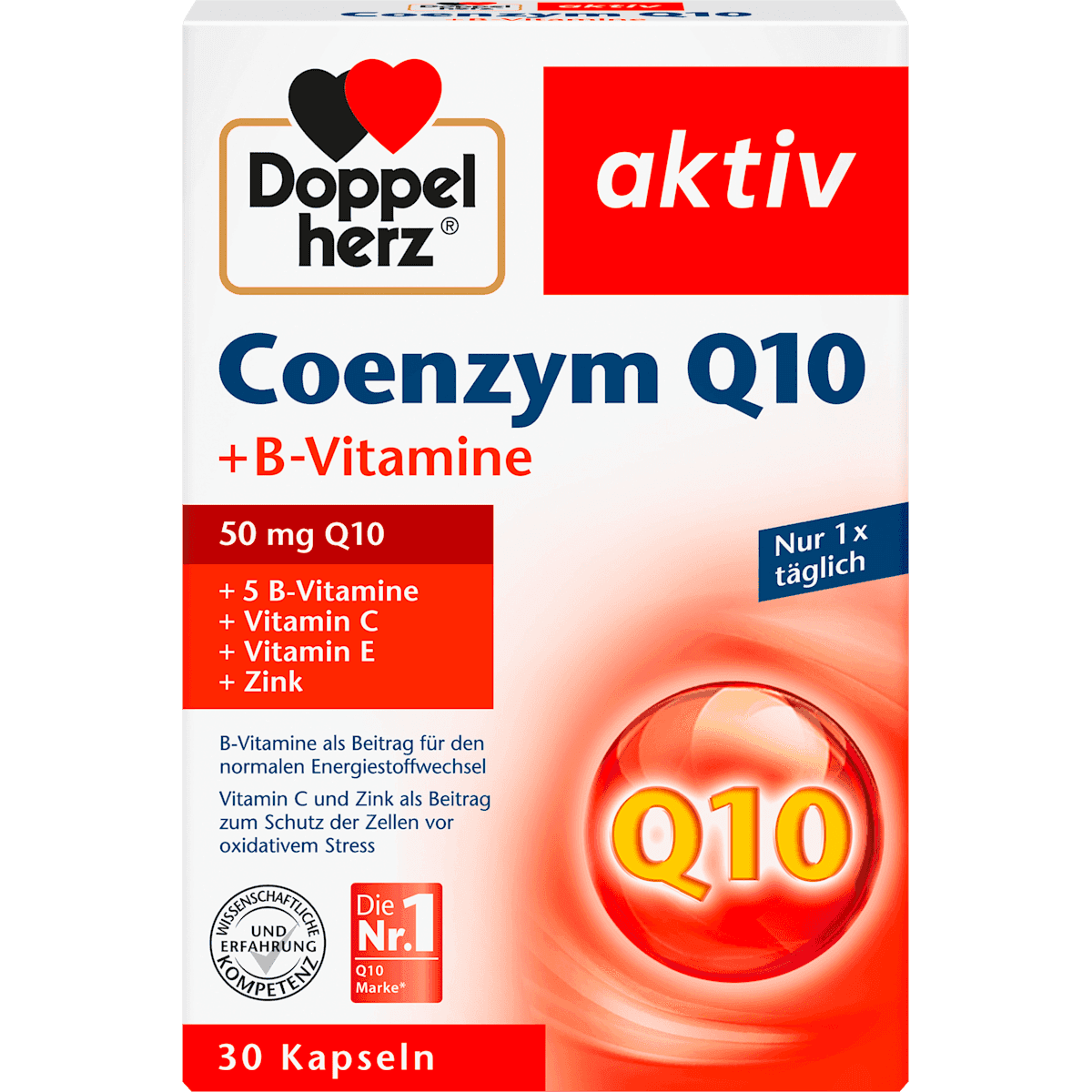 Doppelherz Coenzym Q 10 + B-Vitamine gélules 30 pièces, 12,5 g — produit allemand authentique au Maroc