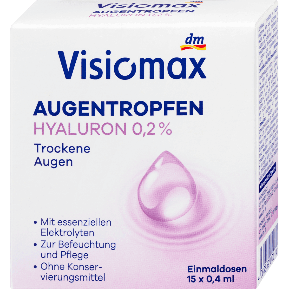 Visiomax Gouttes Oculaires 0,2% Acide hyaluronique sans Conservateur 15x0,4 ml 6 ml — produit allemand authentique au Maroc