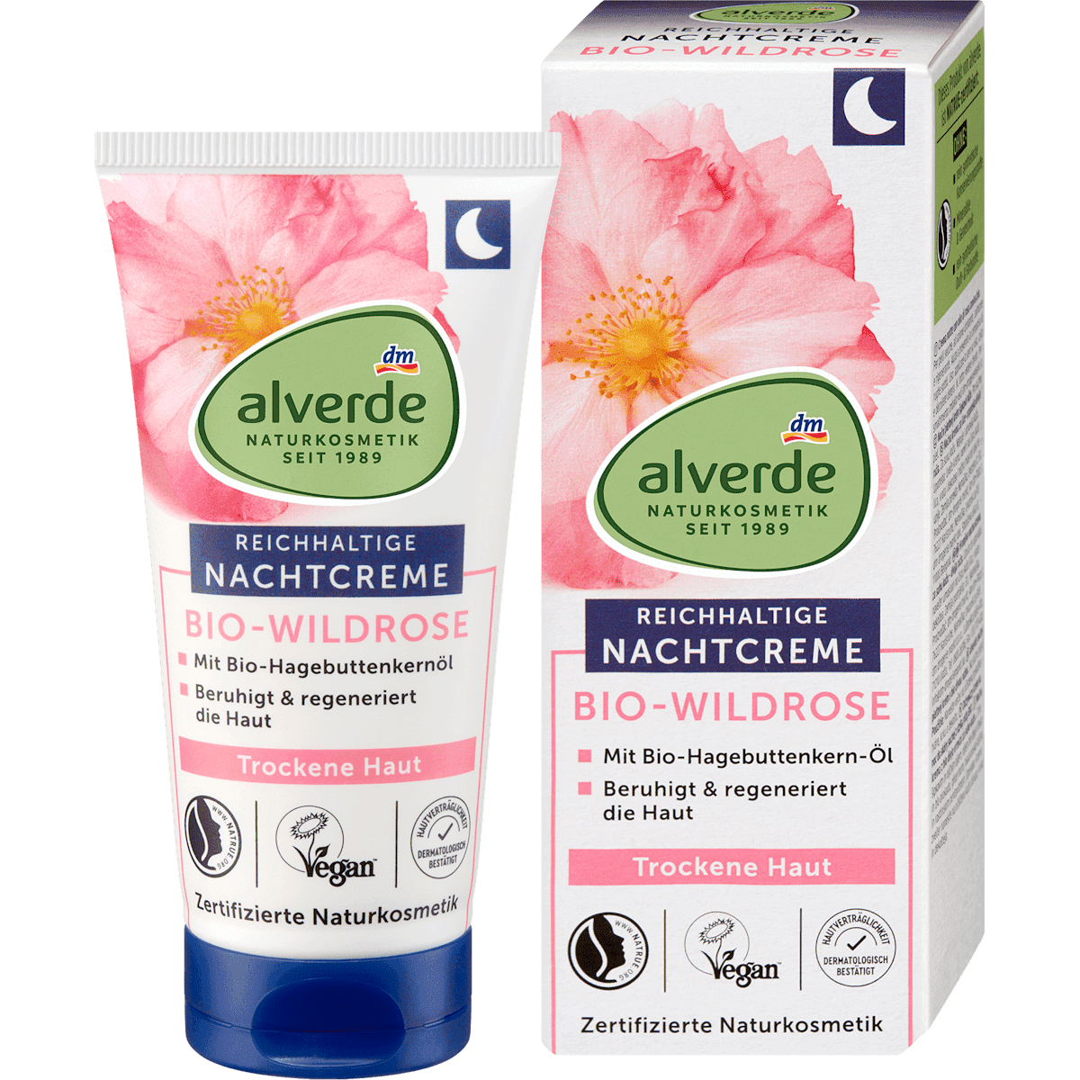 alverde NATURKOSMETIK Crème de nuit Rose Sauvage, 50 ml — منتج ألماني أصلي في المغرب