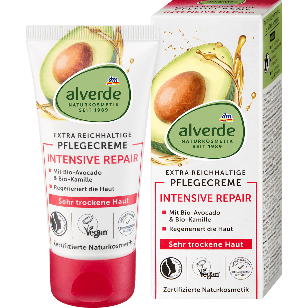alverde NATURKOSMETIK crème visage Intensiv Repair avocat, 50 ml — منتج ألماني أصلي في المغرب