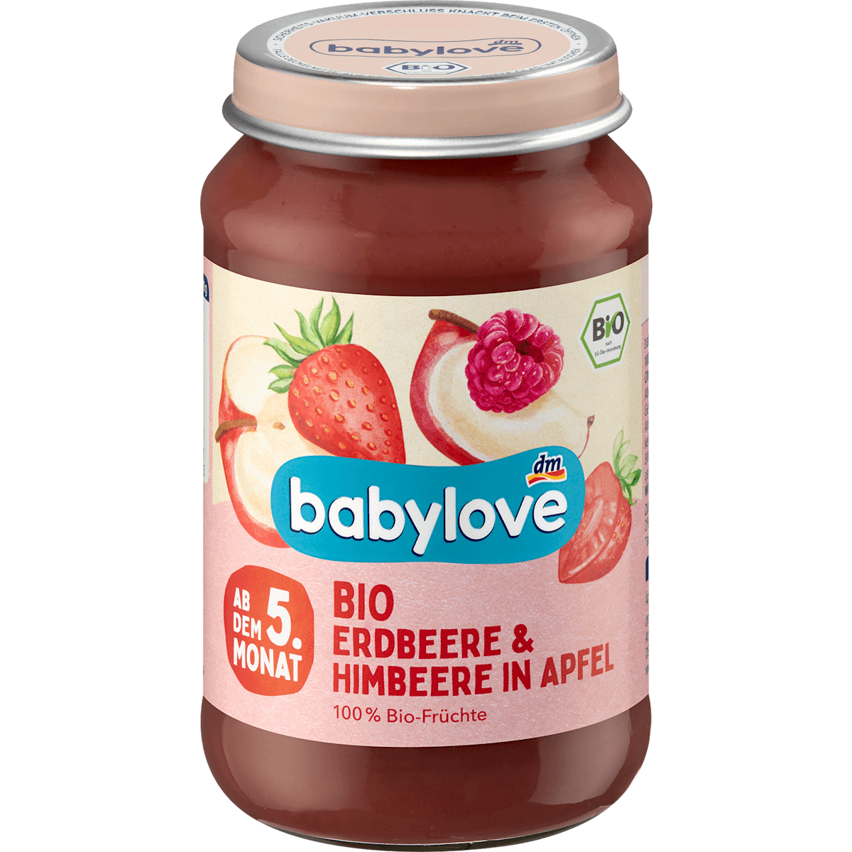 babylove Fruits fraise & framboise en pomme dès 5 mois 190 g — منتج ألماني أصلي في المغرب