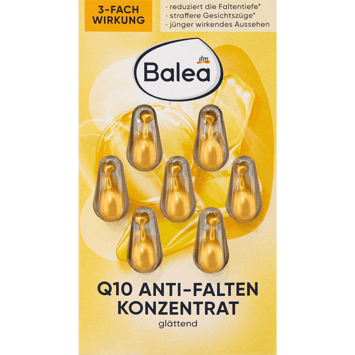 Balea Capsules concentré anti-rides Q10, 7 pièces — produit allemand authentique au Maroc