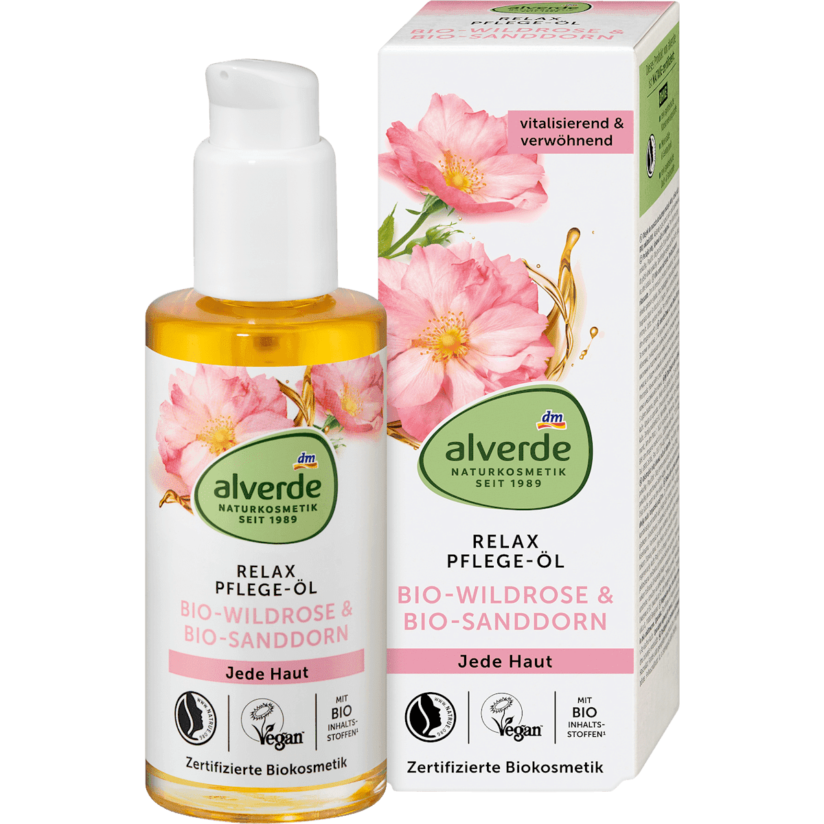 alverde NATURKOSMETIK Huile corporelle rose sauvage argousier 100 ml — produit allemand authentique au Maroc