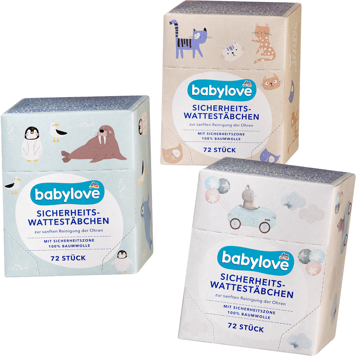 babylove cotton buds safety 72 pcs — authentic German product in Morocco