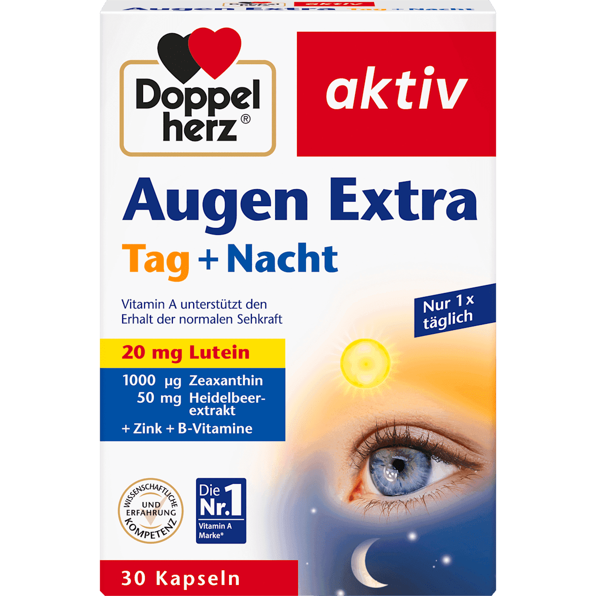 Doppelherz Yeux Extra Tag + Nuit gélules 30 pièces, 16,2 g — produit allemand authentique au Maroc