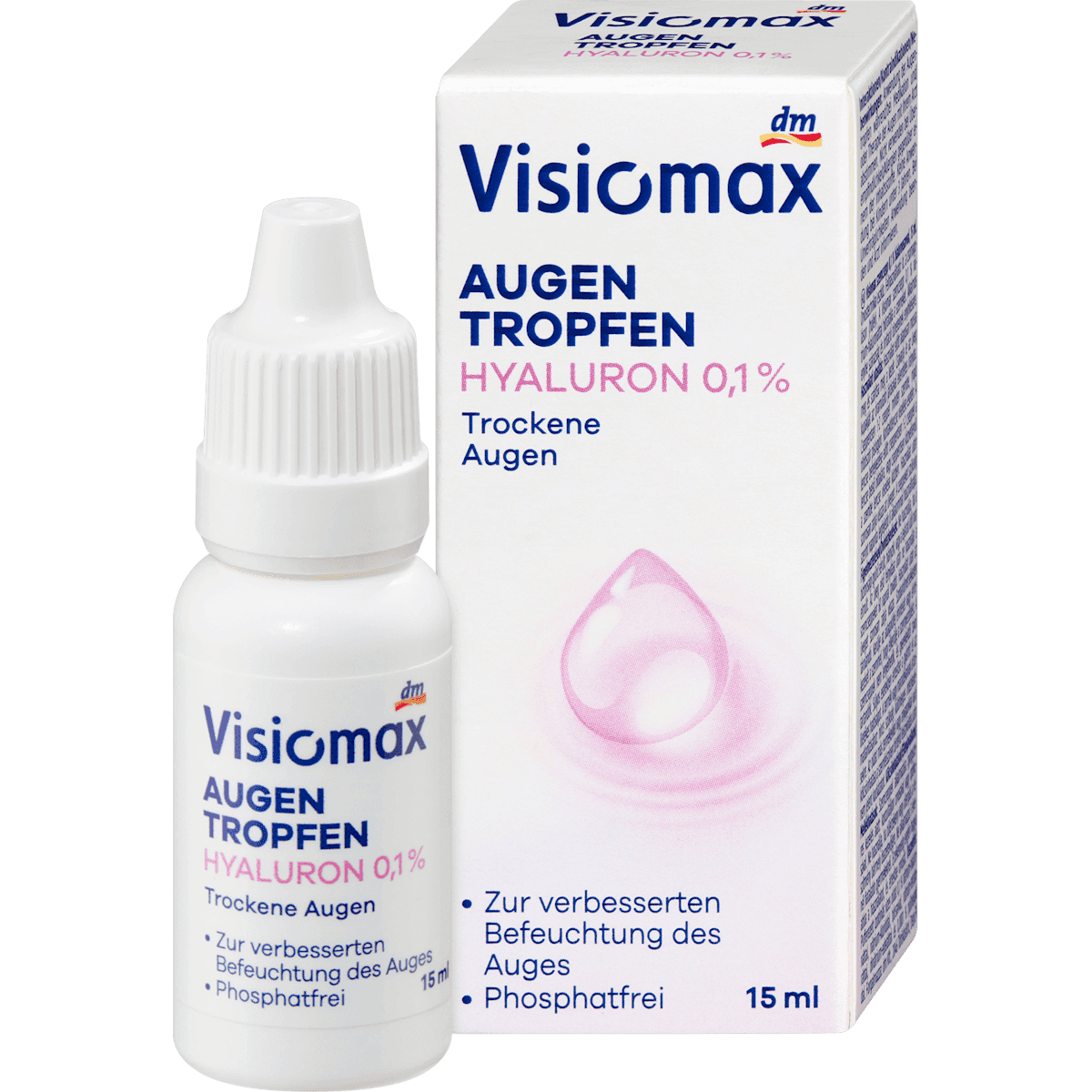 Visiomax Gouttes oculaires 0,1% acide hyaluronique 15 ml — produit allemand authentique au Maroc