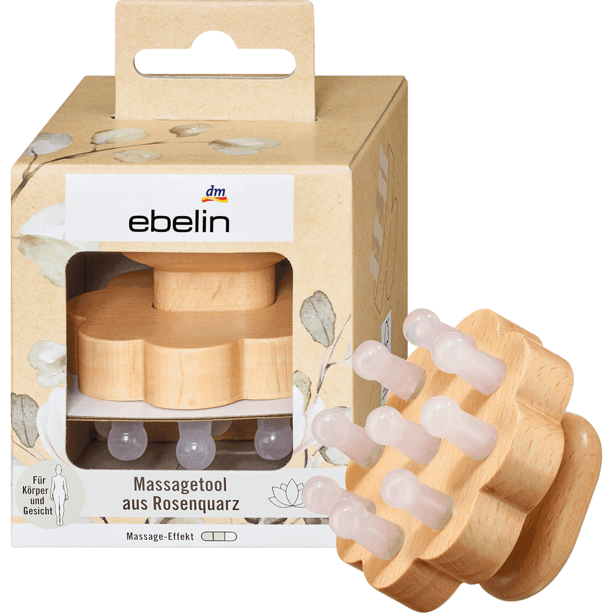 ebelin outil de massage en quartz rose, 1 pièce — produit allemand authentique au Maroc