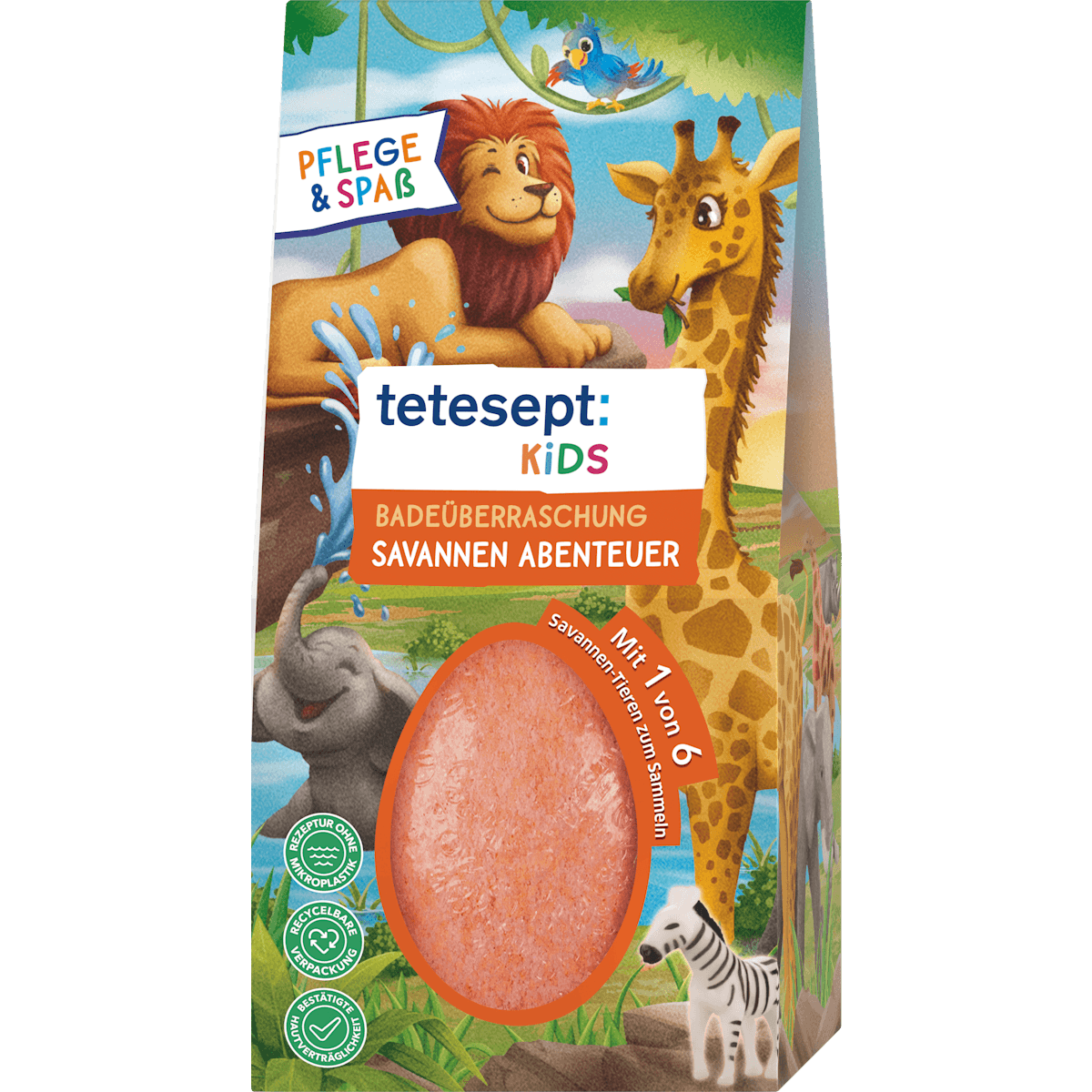 tetesept : KIDS Enfant Bain moussant Bain surprise Savannen Aventure, 1 pièce — produit allemand authentique au Maroc