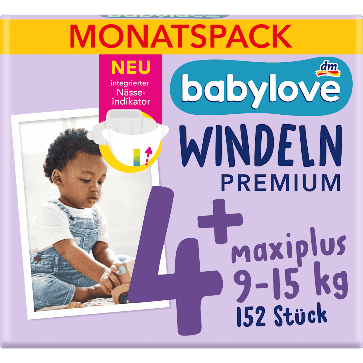 babylove Couches Premium T. 4+ maxiplus 9-15 kg pack mensuel 152 pièces — produit allemand authentique au Maroc