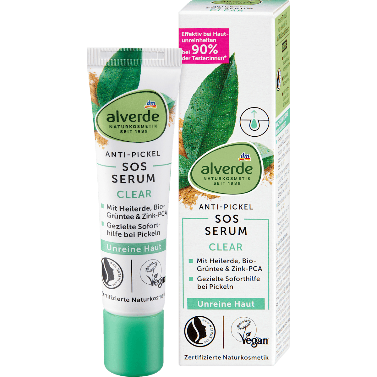 alverde NATURKOSMETIK Sérum anti-boutons SOS Clear argile & thé vert, 15 ml — منتج ألماني أصلي في المغرب
