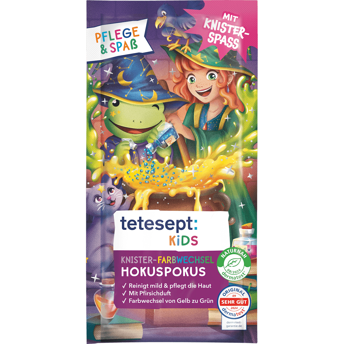 tetesept : KIDS Enfant Bain moussant Knister-Farbwechselbad Hokuspokus, 45 g — produit allemand authentique au Maroc