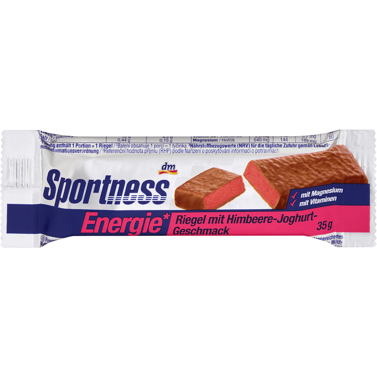 Sportness Barre énergétique goût framboise yaourt 35 g — produit allemand authentique au Maroc