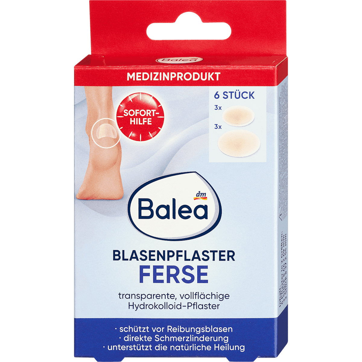 Balea pansements ampoules talon, 6 pc — produit allemand authentique au Maroc