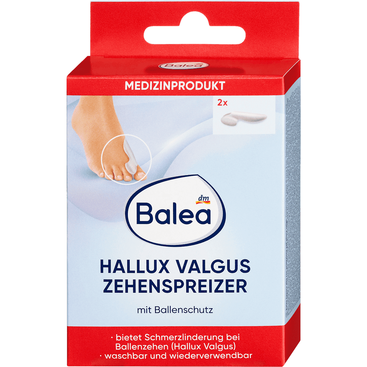 Balea Écarteur d'orteils Hallux Valgus avec protection 2 pièces — produit allemand authentique au Maroc