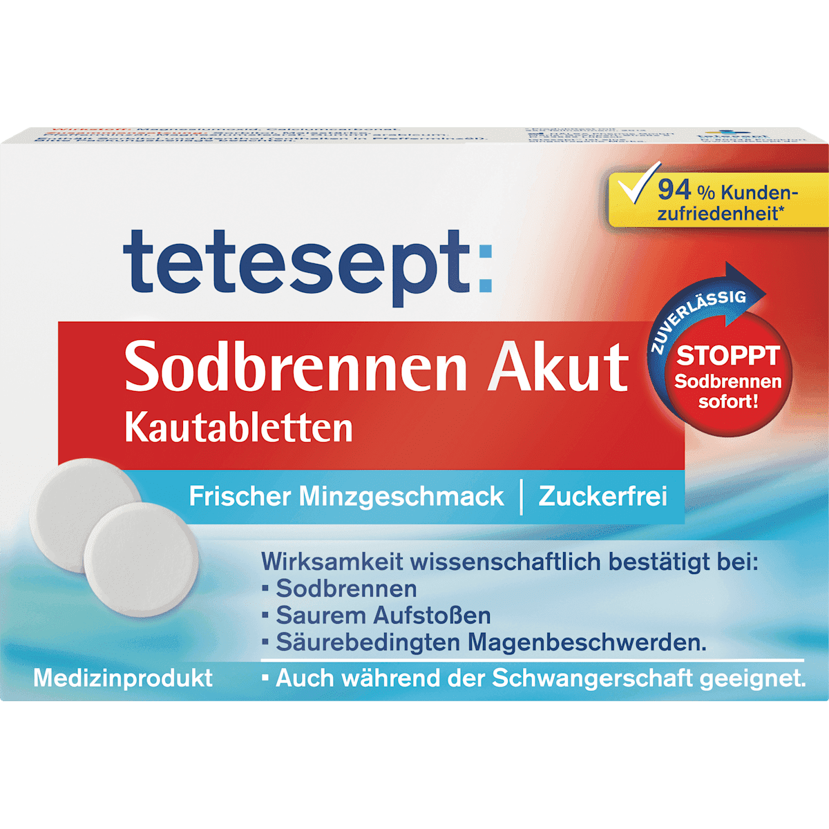 tetesept Brûlures d'estomac Akut comprimés à croquer 20 pièces, 20 pièces — produit allemand authentique au Maroc