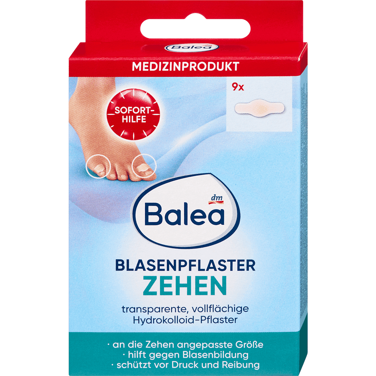 Balea Pansements ampoules orteils, 9 pièces — produit allemand authentique au Maroc