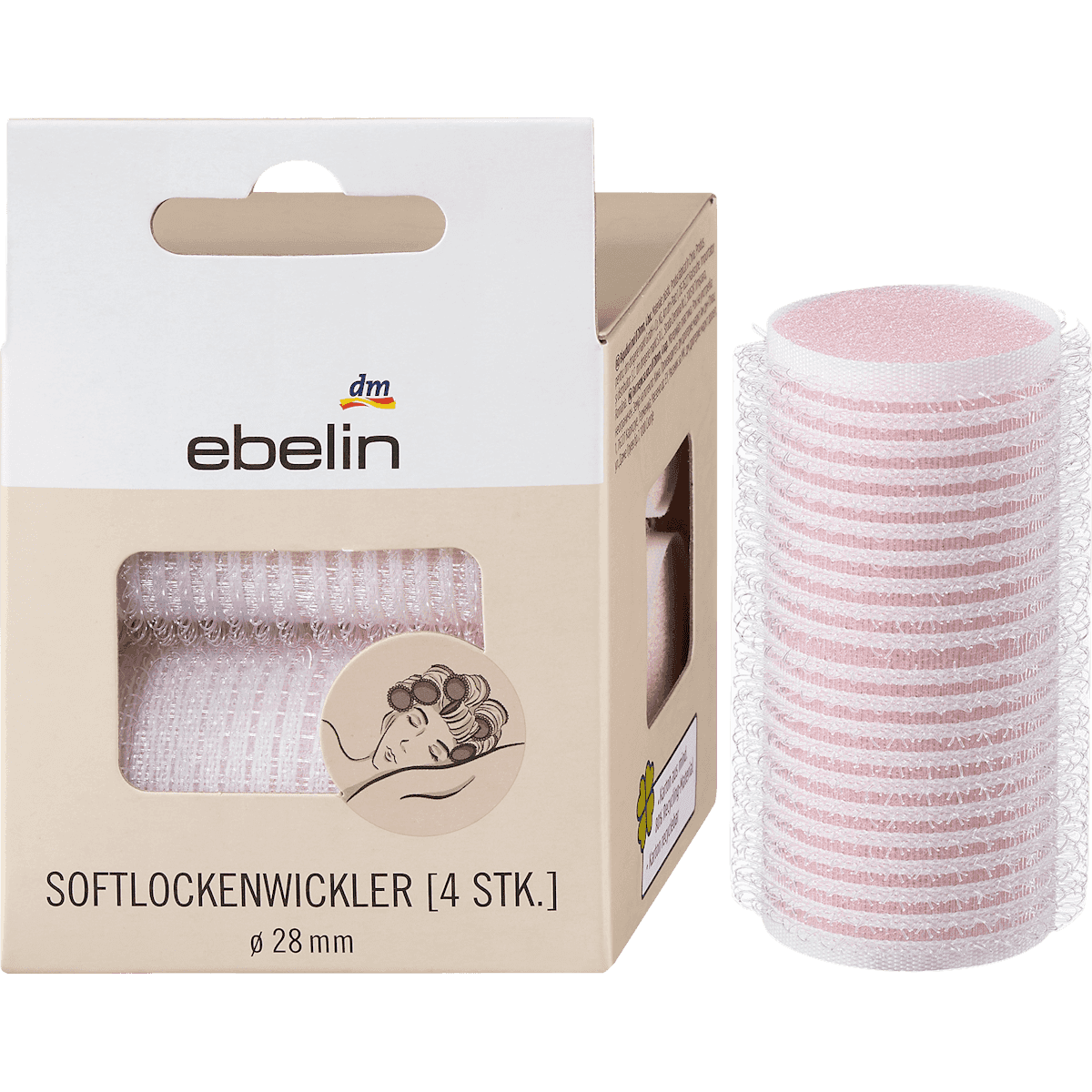 ebelin Bigoudis mousse Ø 28 mm 4 pièces — produit allemand authentique au Maroc