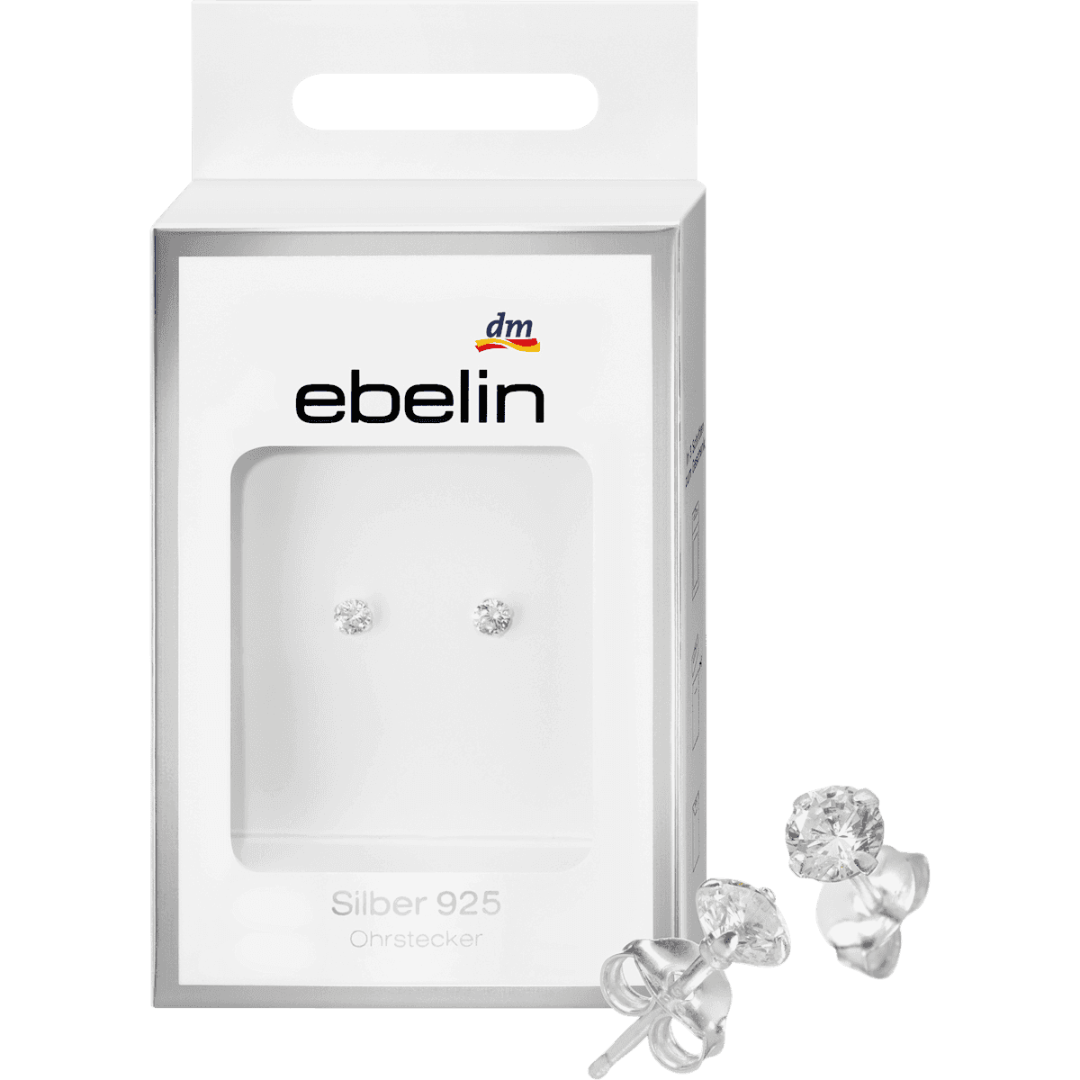 ebelin boucles d'oreilles argent 925 strass 2 pièces — produit allemand authentique au Maroc