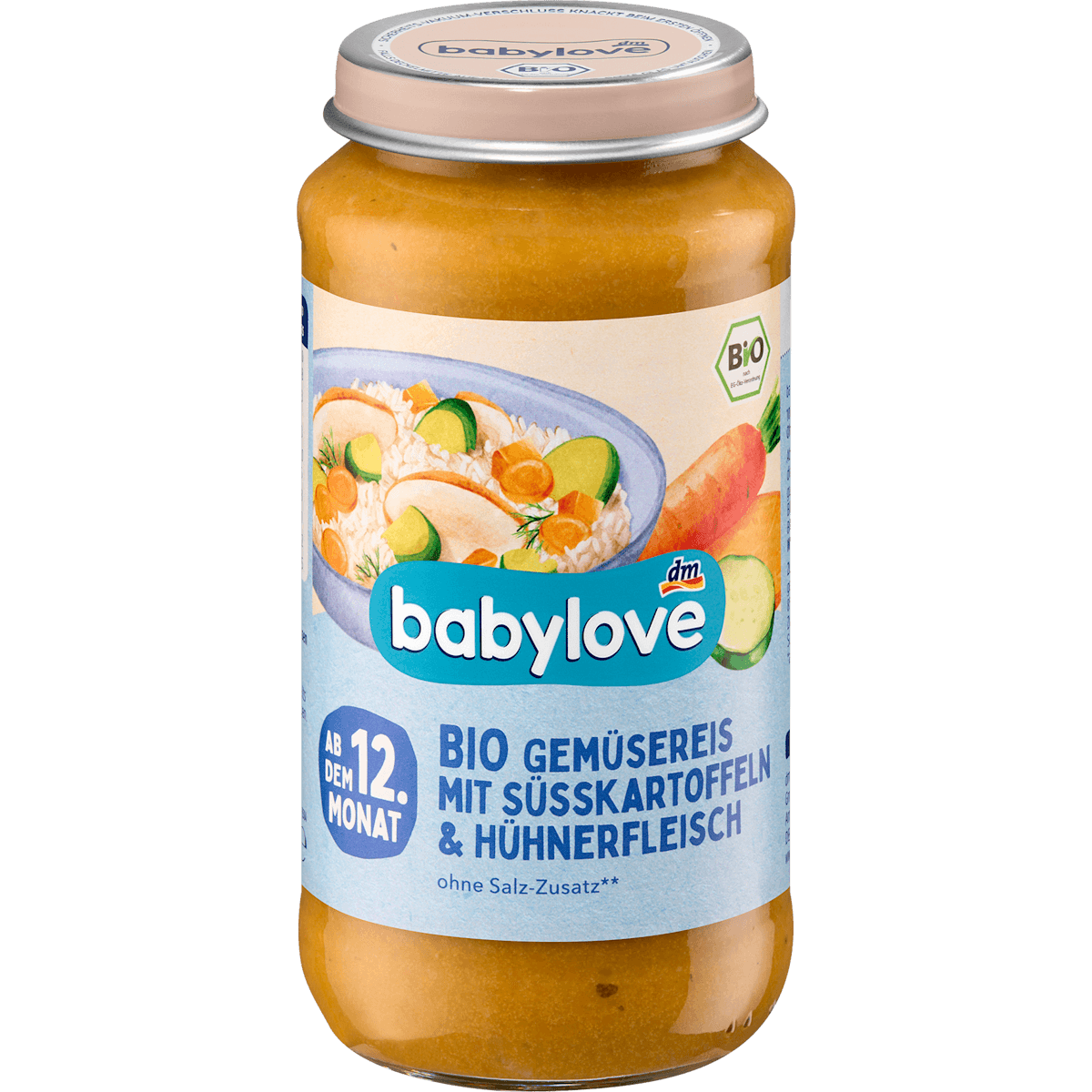 babylove Menu riz aux légumes patate douce et poulet dès 12 mois 250 g — produit allemand authentique au Maroc
