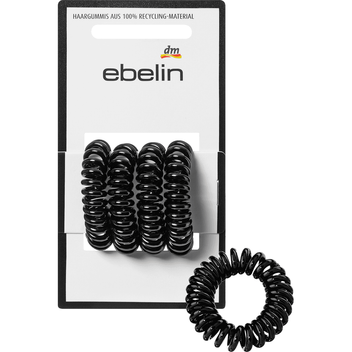 ebelin Élastiques spirale petits noir 4 pièces — produit allemand authentique au Maroc