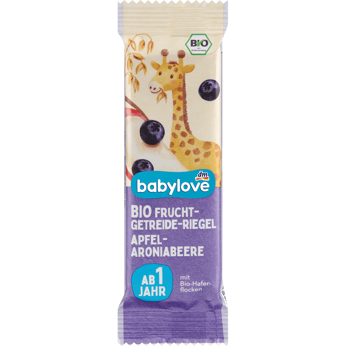 babylove Barre Fruits-Céréales Pomme-Aronia dès 1 An 25 g — produit allemand authentique au Maroc