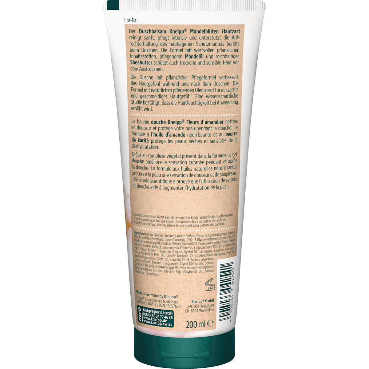 Kneipp crème de douche fleurs d'amandier peau douce, 200 ml — authentic German product in Morocco