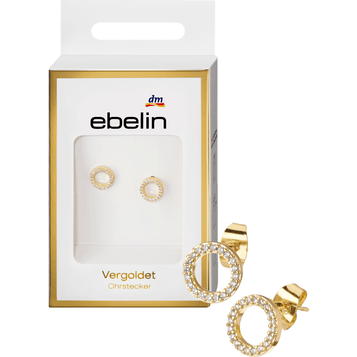 ebelin Boucles d'oreilles dorées fantaisie 2 pièces — produit allemand authentique au Maroc