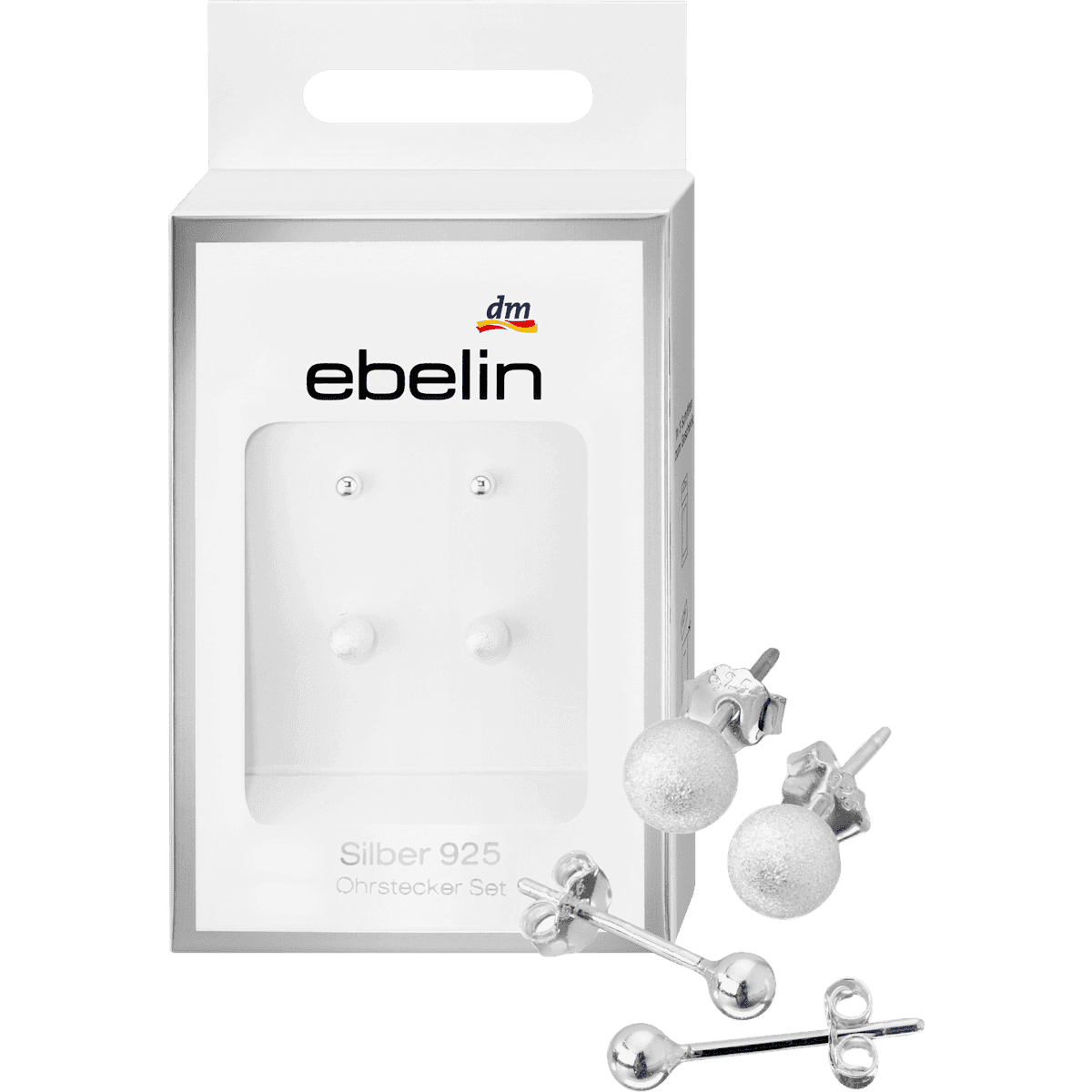 ebelin Set boucles d'oreilles puces argent 925 4 pcs — produit allemand authentique au Maroc