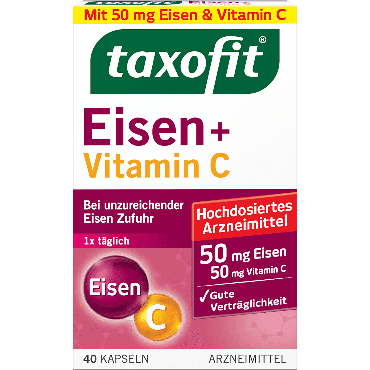 taxofit Fer + Vitamine C gélules, 40 pièces — منتج ألماني أصلي في المغرب