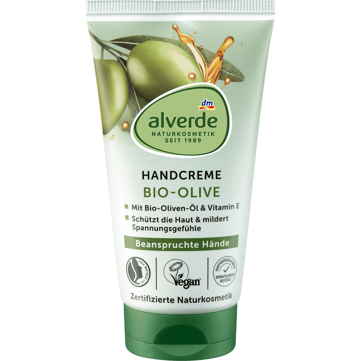 alverde NATURKOSMETIK alverde hand cream Olive 75 ml — authentic German product in Morocco