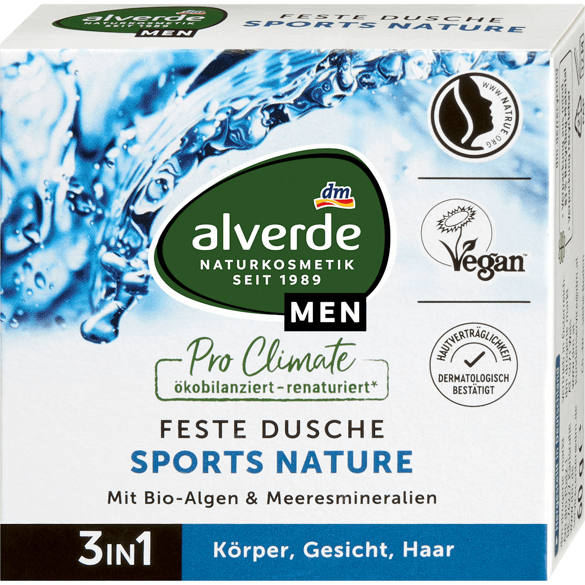 alverde MEN Gel douche solide Sports Nature 3en1 60 g — منتج ألماني أصلي في المغرب