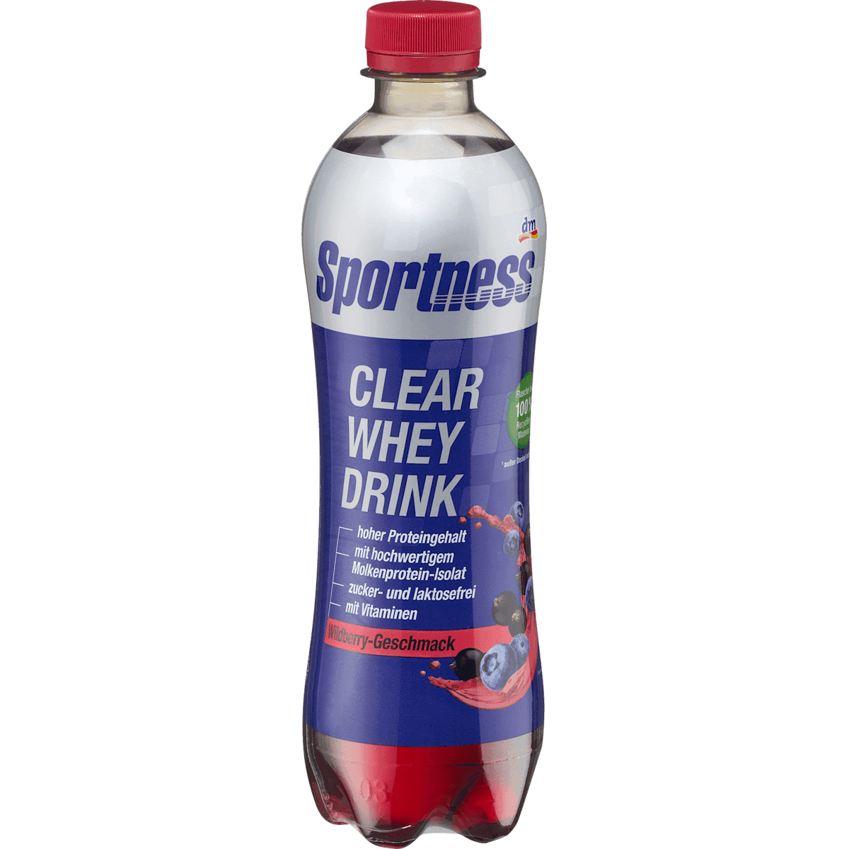 Sportness Boisson protéinée Clear Whey goût Wildberry prête à boire 500 ml — produit allemand authentique au Maroc