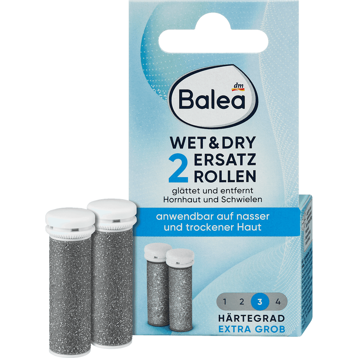 Balea Rouleaux de rechange anti-callosités (niveau 3) extra gros, 2 pièces — produit allemand authentique au Maroc