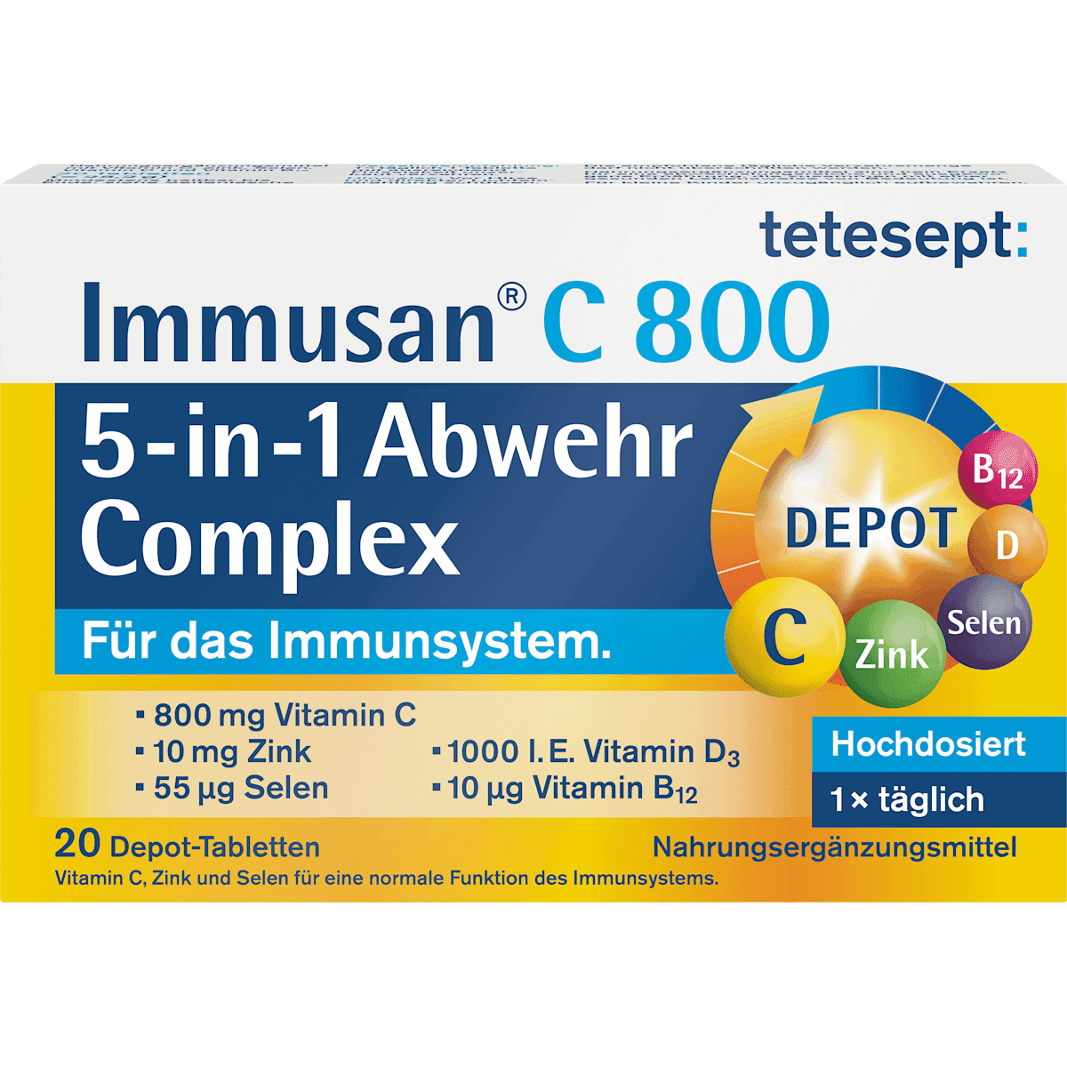 tetesept Immusan C Complex comprimés 20 pièces, 25,2 g — produit allemand authentique au Maroc